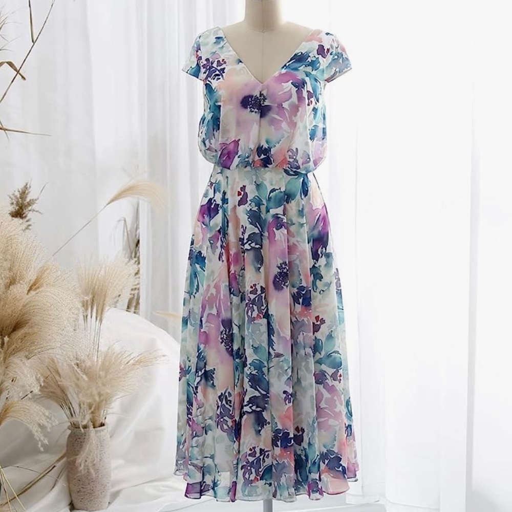 Floral water color dress NWT